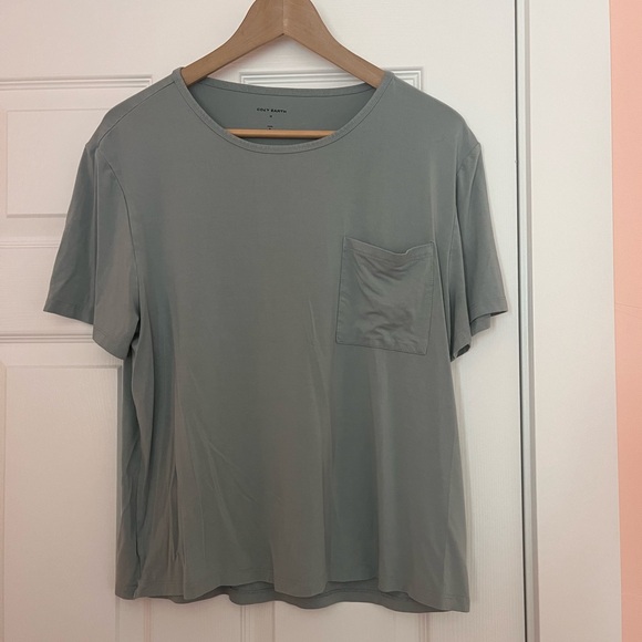 Cozy Earth Bamboo Stretch knit lounge Women's Short Sleeve Tee - Brook - Picture 2 of 5